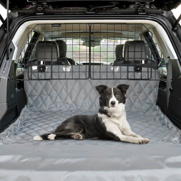 Folding Pet Divider Gate with 2 Straps and 2 Screw Caps for SUV